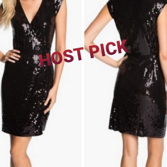 MICHAEL Michael Kors Dresses & Skirts - Michael Kors black sequin wrap dress